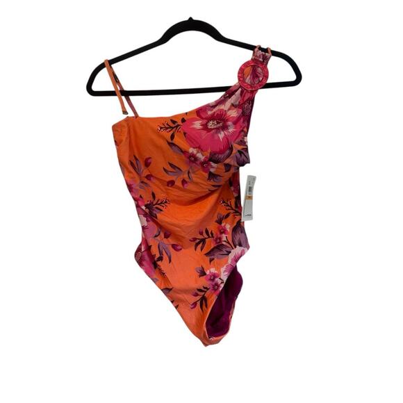 Becca by Rebecca Virtue Full Bloom Arabella Asymmetrical One-Piece Multi S NWT - Picture 8 of 16